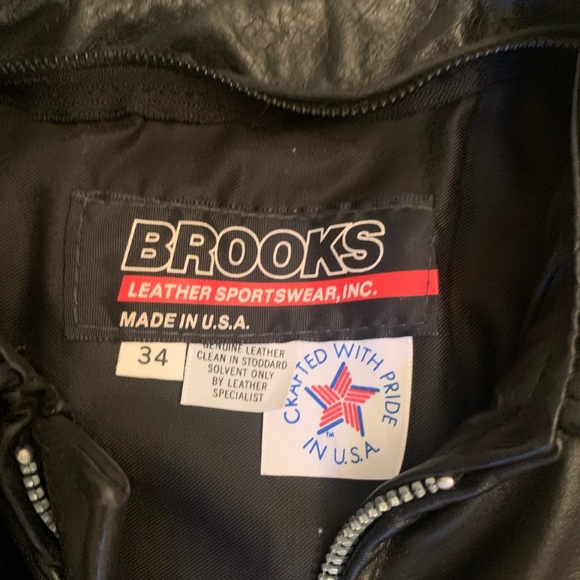 Vintage Brooks Real Leather Biker Jacket Made in USA Sz S (34) - Picture 6 of 12